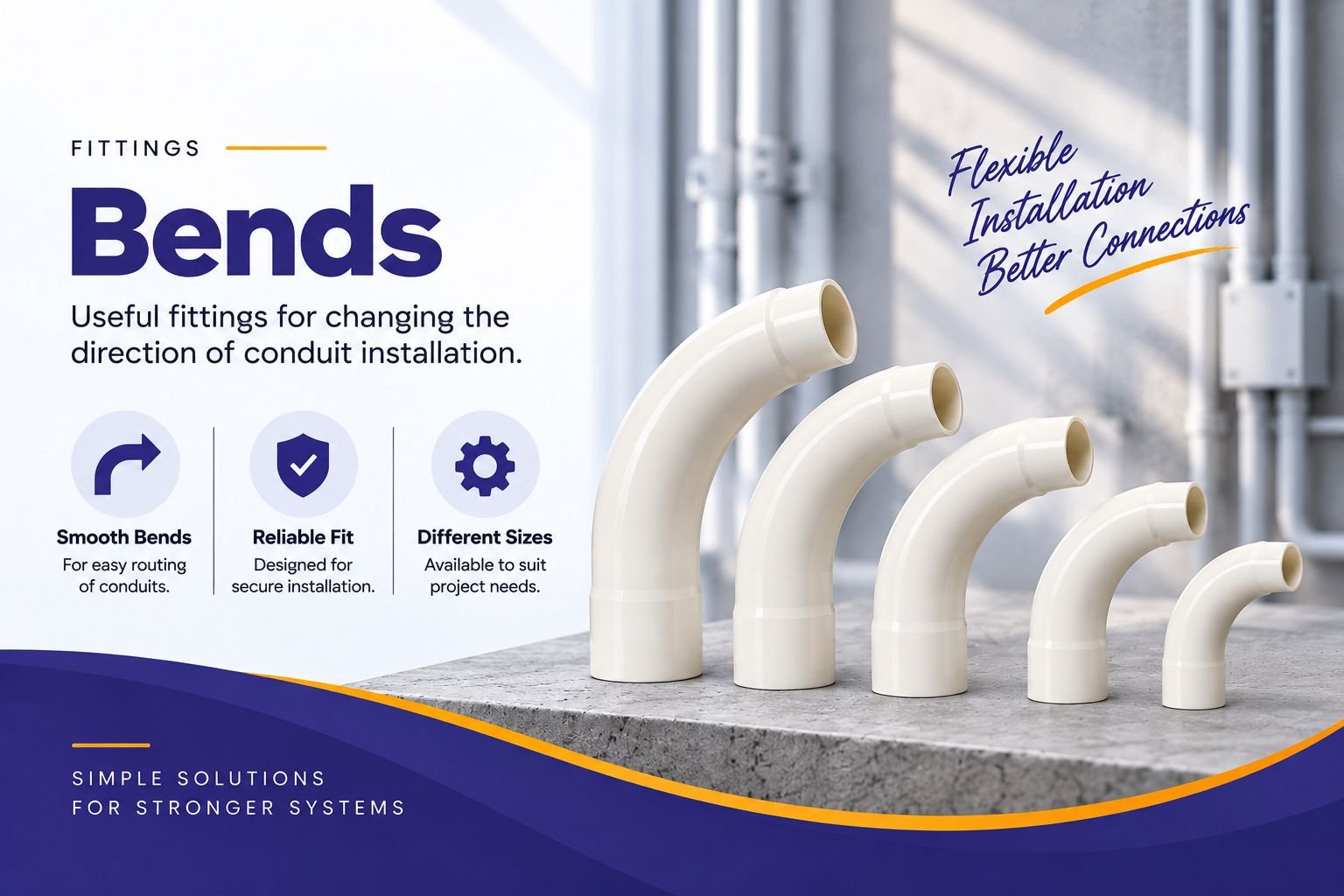 White Gold PVC bend fitting