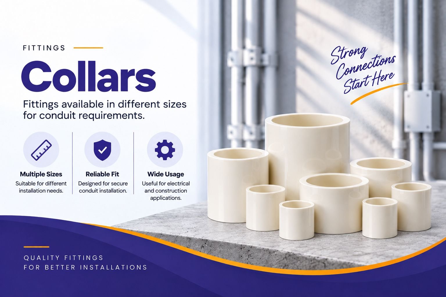 White Gold PVC collar fitting