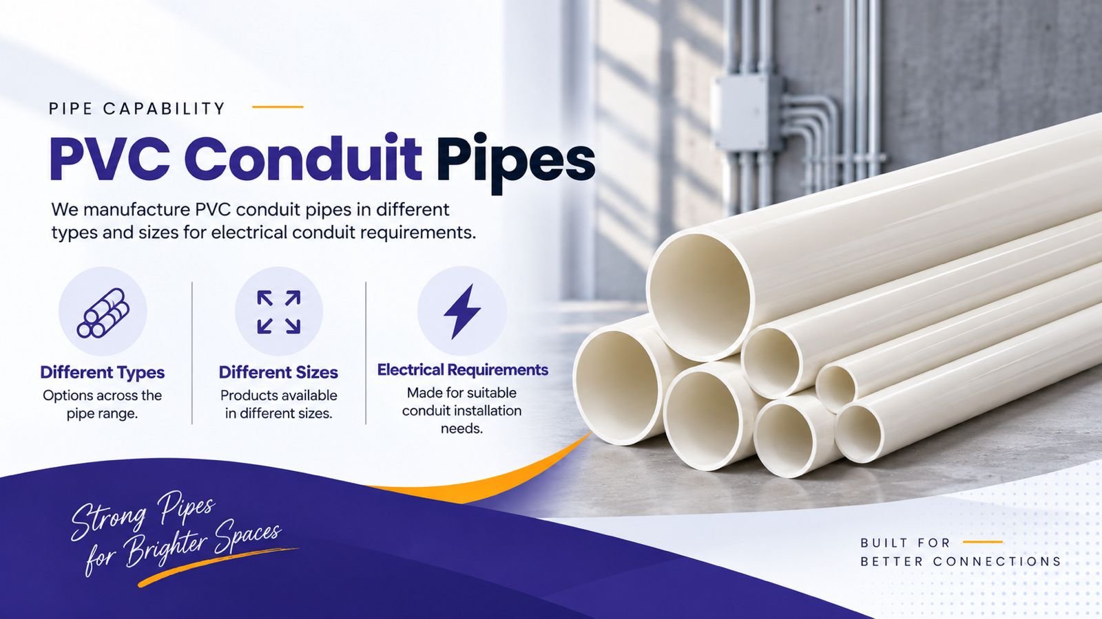 White Gold PVC conduit pipes