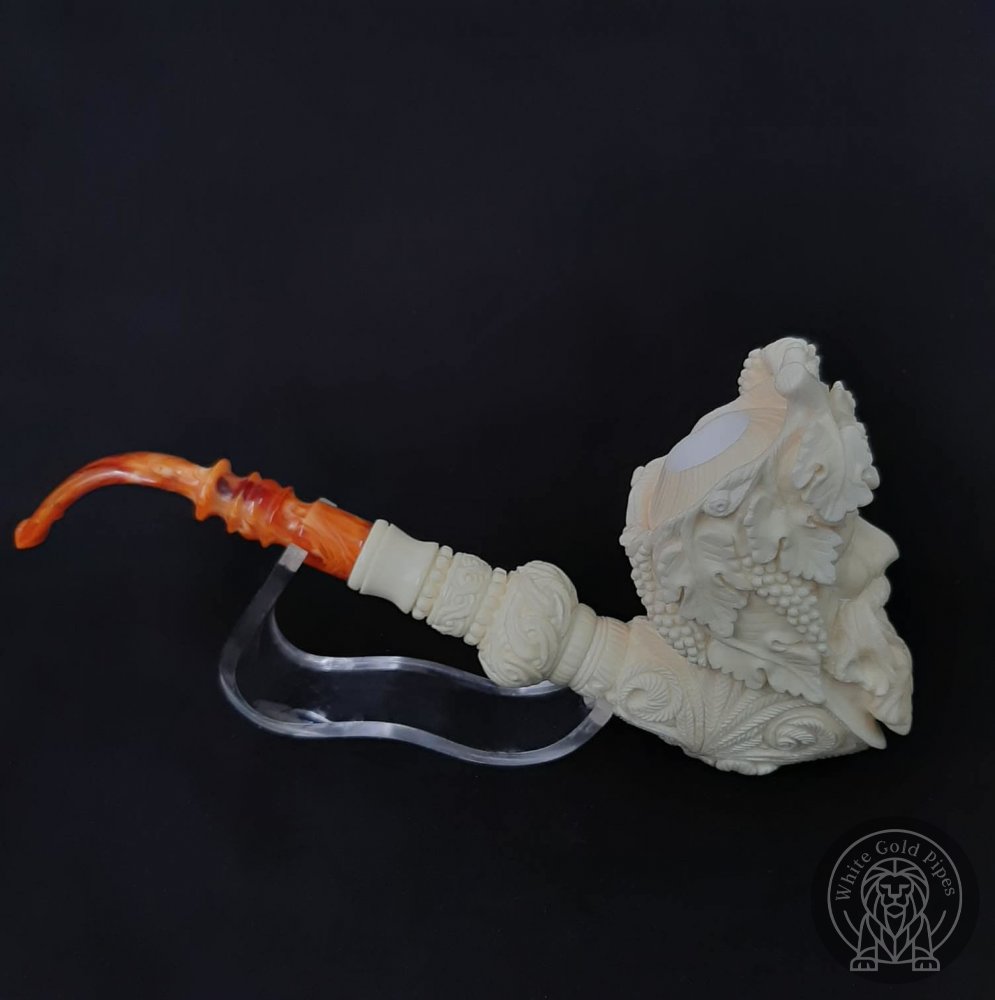 Bacchus Portrait Hand Carved Meerschaum Pipes by Emin Brothers