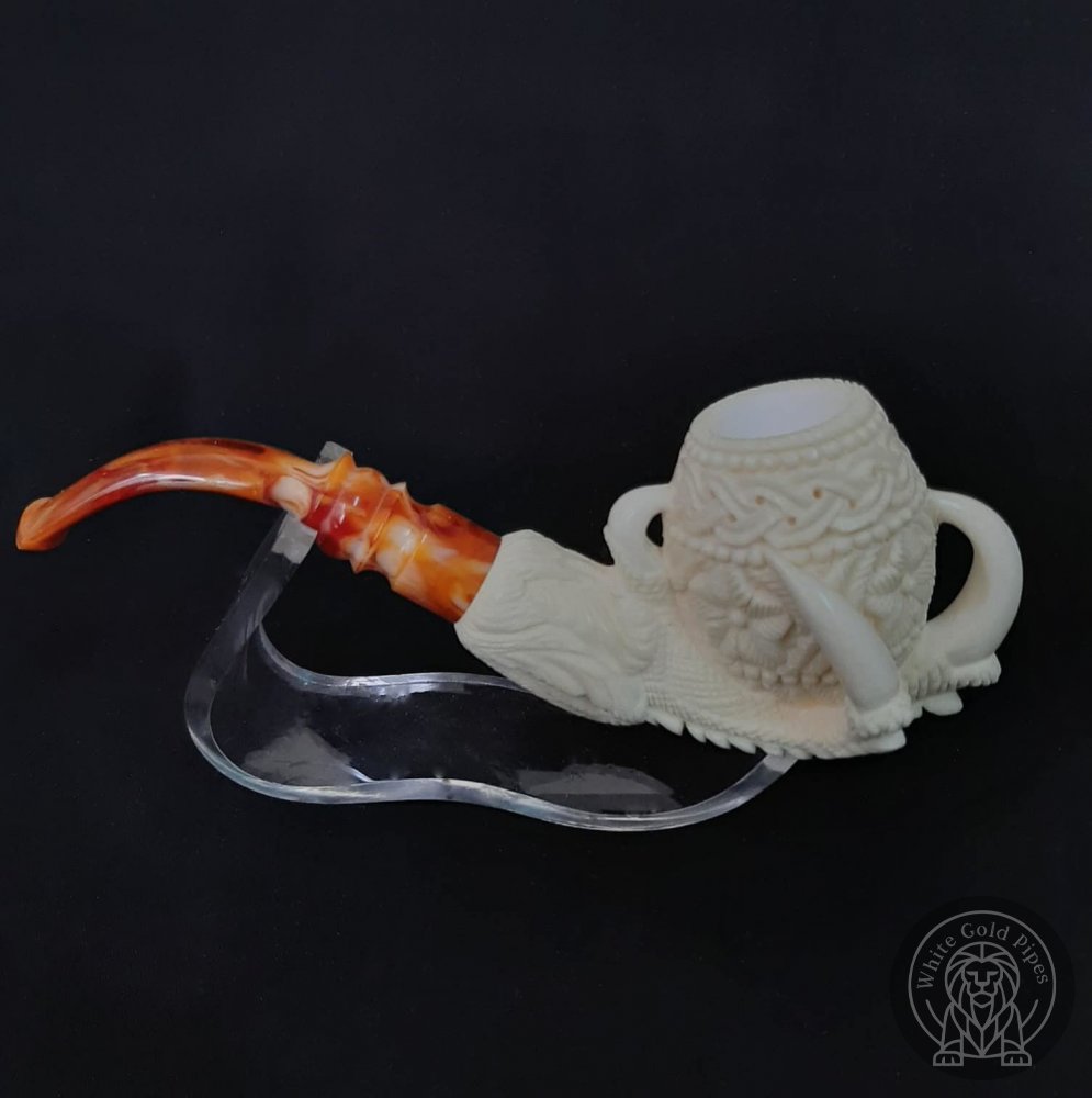 Eagle's Claw Block Hand Carved Meerschaum Pipe carved by EMİN BROTHERS